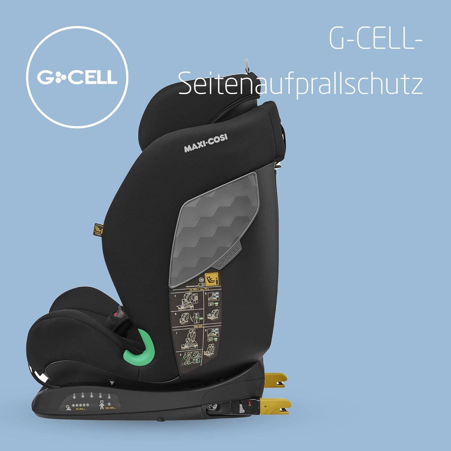 Maxi-Cosi Titan S i-Size, Child Car Seat, 15 months-12 years (76-150cm), ISOFIX Car Seat, 5 Recline Positions, 13 Headrest Positions, G-CELL Protection, 5-Point Safety Harness, Tonal Graphite - Meloni2