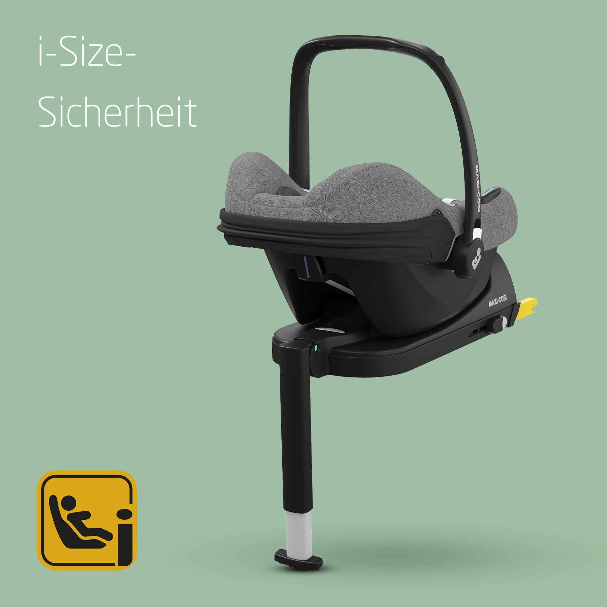 Maxi-Cosi CabrioFix i-Size, Babyschale, 0–12 Monate, max. 12 kg, leichter i-Size Kindersitz (3,2 kg), Sonnenverdeck, gepolsterter Sitz, für viele Maxi-Cosi Kinderwagen, Essential Green - Meloni2