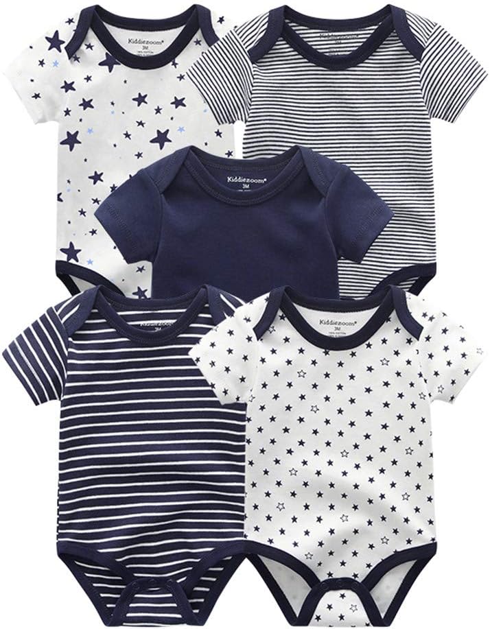 Kiddiezoom Baby-Body, Hose, Kleinkinder-Einteiler, Bekleidungs-Sets für Jungen und Mädchen aus Baumwolle, Mützen, Kratzfäustlinge