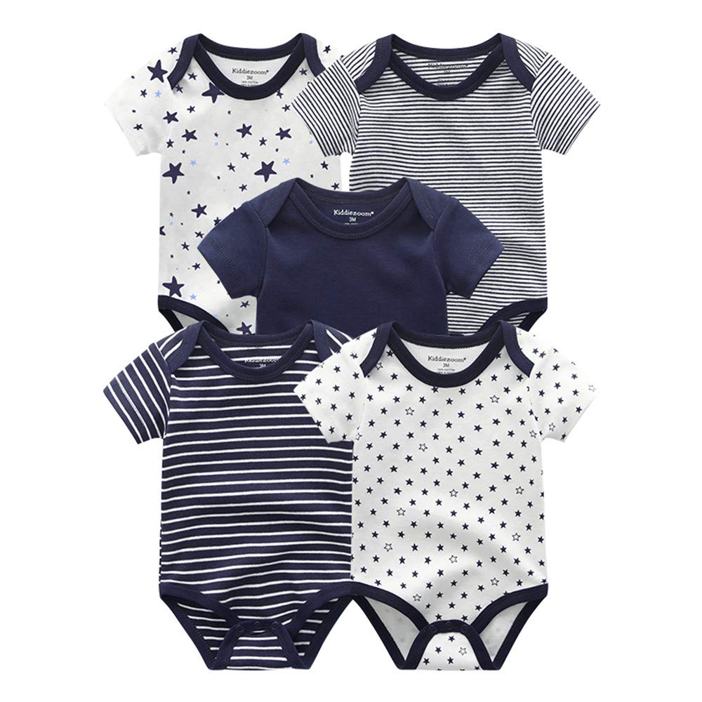 Kiddiezoom Baby-Body, Hose, Kleinkinder, Einteiler, Kleidung, Set, Outfits, für Jungen und Mädchen, Baumwollkappen, Kratzfäustlinge