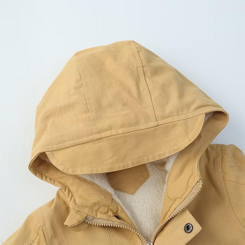 linboo Children's Winter Jacket Boys Girls Warm Lined Blouson Hoodie Thick Coat Parka Baby Winter Coats