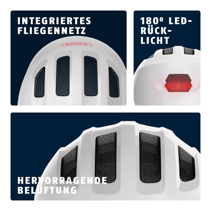 ABUS Kinderhelm Smiley 3.0 ACE LED - Fahrradhelm mit Licht