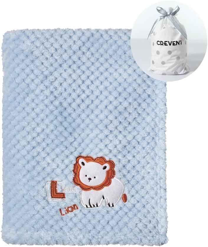 CREVENT Kleine Flauschige warme Baby-Überwurfdecke für Jungen, Kleinkinder, Kinderbett, Kinderwagen, 75 cm x 100 cm, graue Wolke