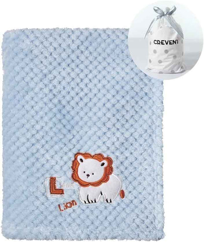 CREVENT Kleine Flauschige warme Baby-Überwurfdecke für Jungen, Kleinkinder, Kinderbett, Kinderwagen, 75 cm x 100 cm, graue Wolke