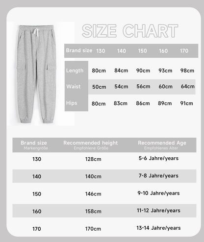 YOUNGSOUL Kinder Jogginghose Jungen Cargo Jogger Hose Sweathose Freizeithose mit Elastischem Bund