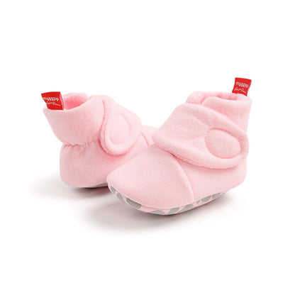 Newborn Warm Winter Booties, Organic Cotton Lining and Non-Slip Stripes, Booties, Sock Shoes for Winter with Soft Sole, Crawling Shoes, Size 0 - 18 Months, Baby Boys and Girls, Prewalker and Toddler Shoes