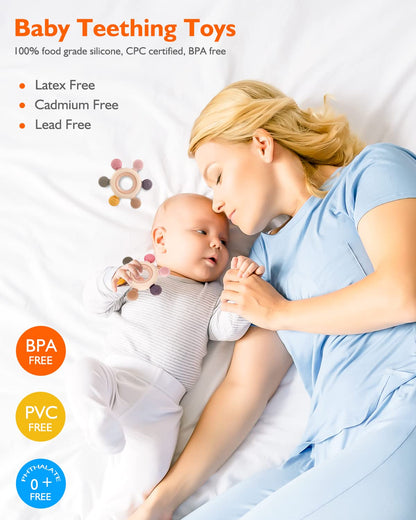 Beißring für Babys, Baby Zahnen Spielzeug aus Silikon, Ruder Greifling Beißspielzeug, BPA-frei Zahnen Nursing Zubehör für 3-6 6-12 Monate Kleinkinder, mädchen Junge Geschenk(Ruder B)