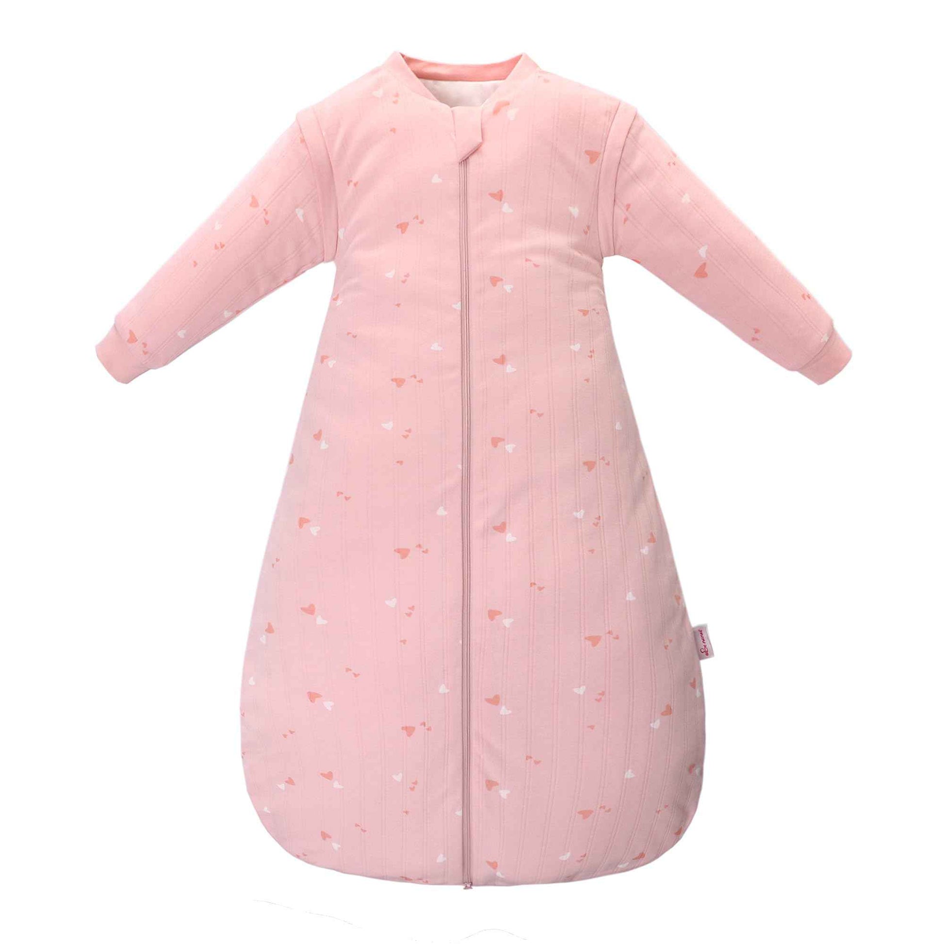 amo nenes Baby Sleeping Bag 2.5 TOG, Baby Autumn Winter Long Sleeve Sleeping Bag, 100% Cotton, Removable Sleeves, Length 72 cm, 0-6 Months (Blue)