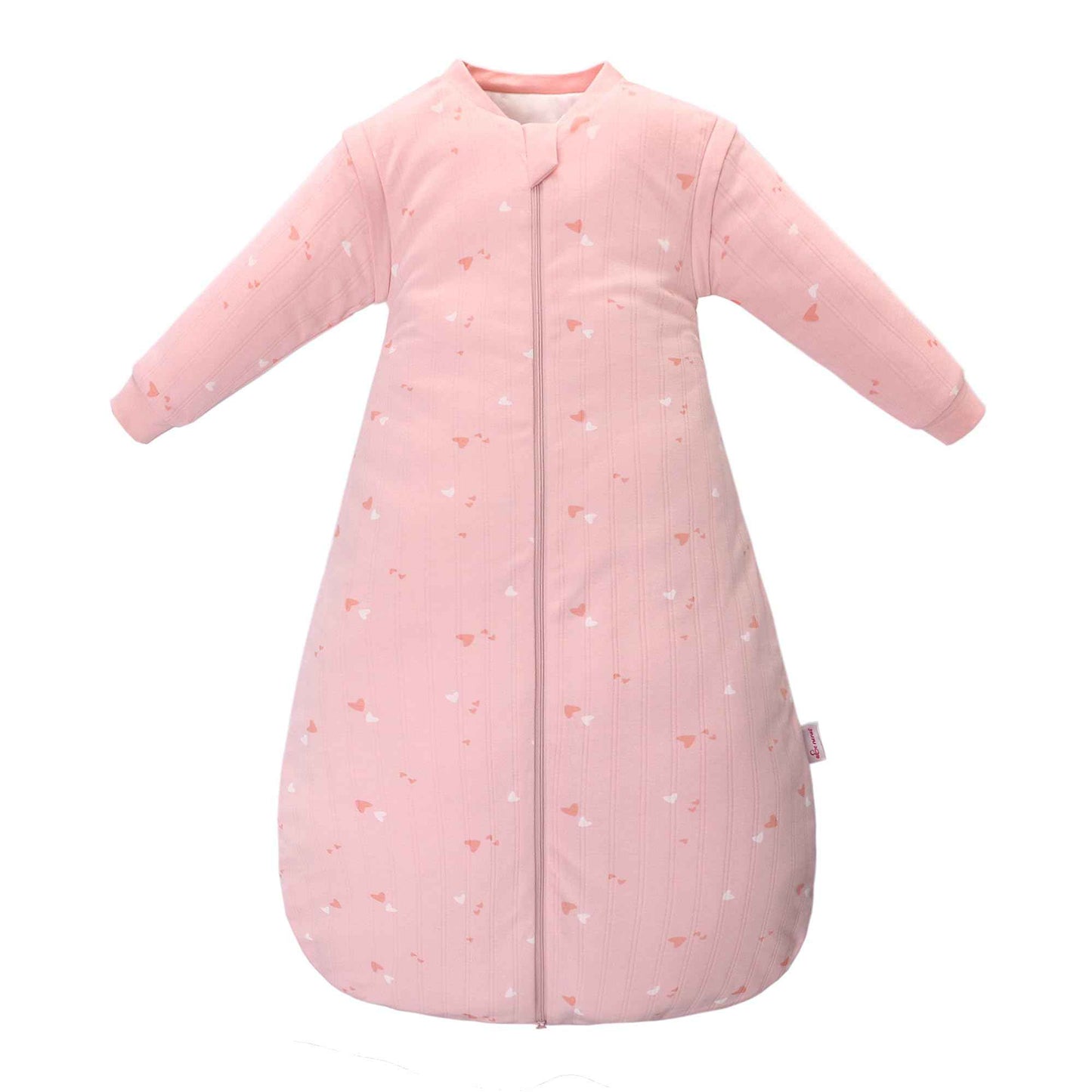 amo nenes Baby Sleeping Bag 2.5 TOG, Baby Autumn Winter Long Sleeve Sleeping Bag, 100% Cotton, Removable Sleeves, Length 72 cm, 0-6 Months (Blue)