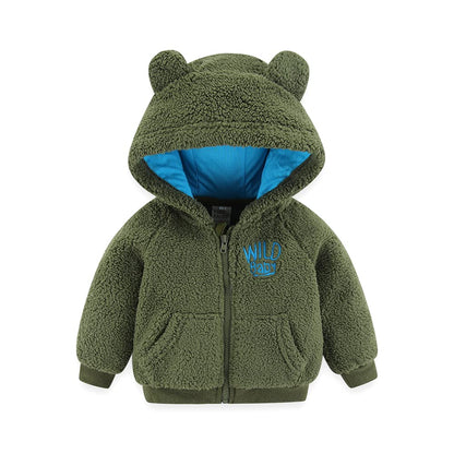 Gajaous Newborn Baby Girls Boys Fleece Hooded Jacket Zip Bear Coat Warm Winter Outwear