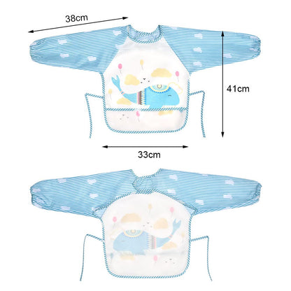 Vicloon Baby Lätzchen mit Lange Ärmeln,3PCS Ärmellätzchen Wasserdicht,Süßer Tierstil Baby Bibs Set für Essen Kunst Handwerk Malerei Bemalen Spielen für 6-24 Monaten