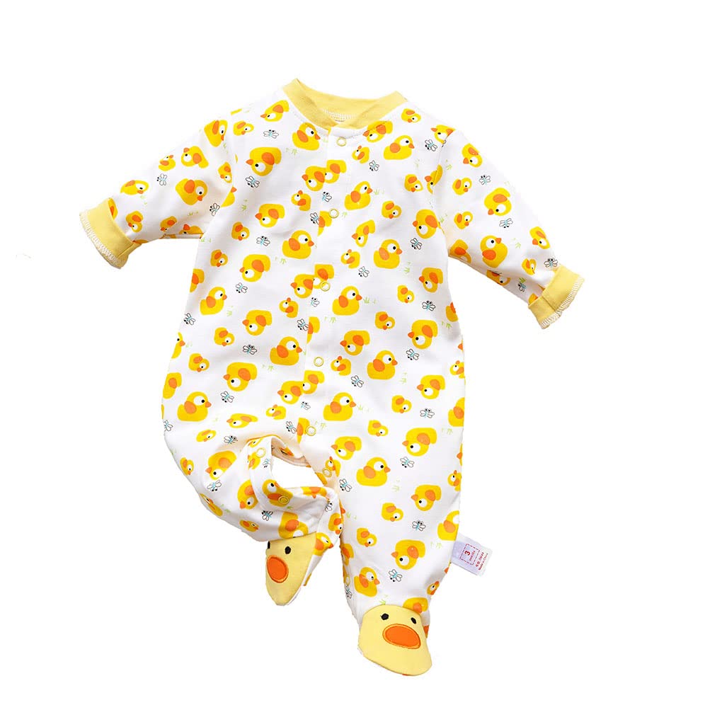 KIDDLETOWN Baby Pyjamas Newborn Baby Girls 0-3 Months Organic Cotton Long Sleeve Popper Frog Cartoon