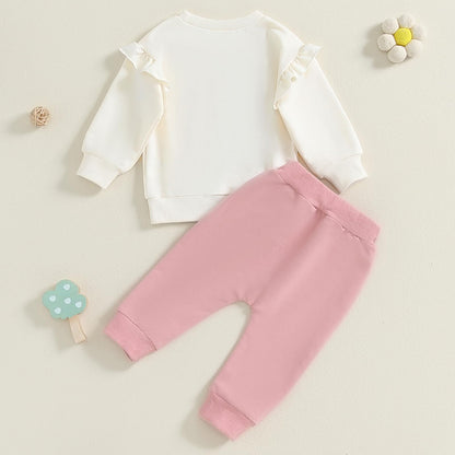 Himllauen Baby Mädchen Kleidung Sweatshirt + Lange Hose Zweiteiler Babykleidung Set Kleinkind Outfits
