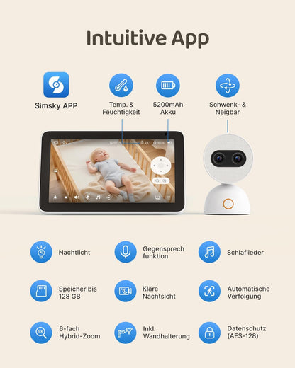 Babyphone mit Kamera und 7 Zoll HD Display – Zuverlässige Überwachung für Ihr Baby