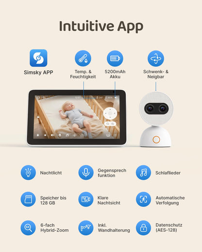 Babyphone mit Kamera und 7 Zoll HD Display – Zuverlässige Überwachung für Ihr Baby