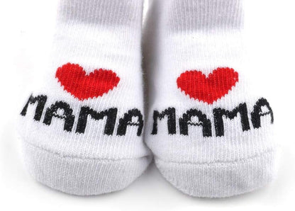Distinct® Baby Baumwollsocken Süße Socken Ich liebe Mama + Ich liebe PaPa Neugeborenes Kleinkind Baby Sock Jungen Mädchen Cotton kleine Söckchen Geschenk (2 Paar)