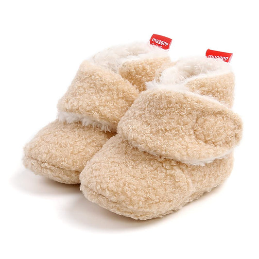 Sehfupoye Toddler Baby Boys Girls Cotton Booties Shoes Striped Soft Sole Newborn First Hiking Shoes Warm Fleece Boots 0-18M