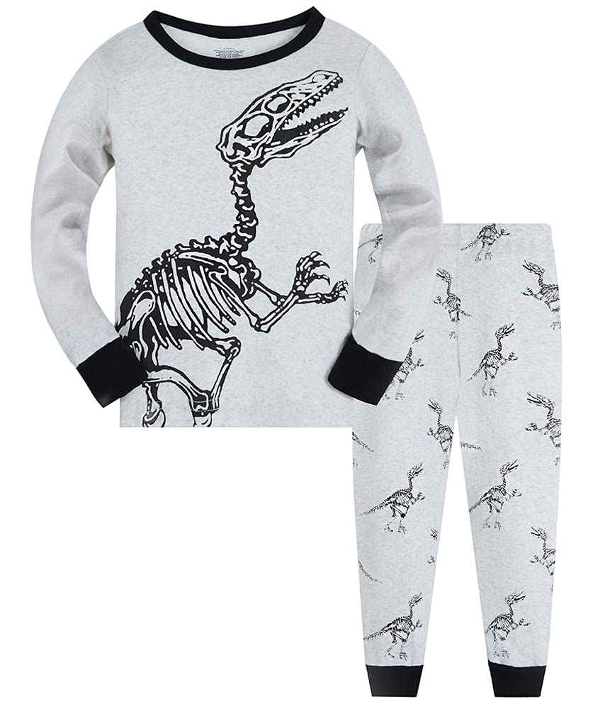TEDD Boys’ Pyjamas, Dinosaur Long-Sleeve Two-Piece Pyjamas, Kids’ Cotton Pyjama Set, Winter, Christmas Sleepwear, Size 1–12 Years