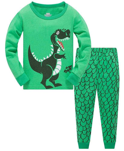 TEDD Boys’ Pyjamas, Dinosaur Long-Sleeve Two-Piece Pyjamas, Kids’ Cotton Pyjama Set, Winter, Christmas Sleepwear, Size 1–12 Years