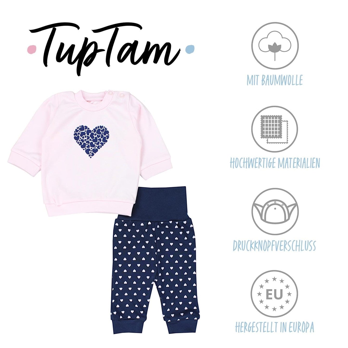 Baby Mädchen Langarm Shirt mit Print Saying Baby Hose Baby Kleidung 2-teiliges Set