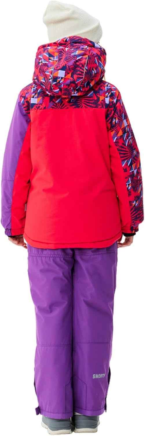 Children's Ski Suit Girls Waterproof Windproof and Warm 2-Piece with Hood 6-16 Years Outdoor Sports, Mountaineering, Skiing