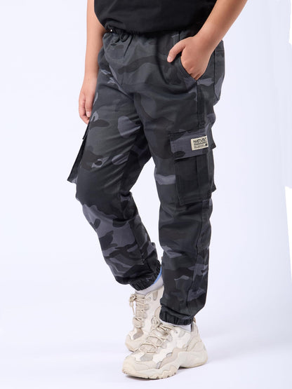NATUST Jungen Cargohose Kinder Freizeithose mit Elastischem Bund