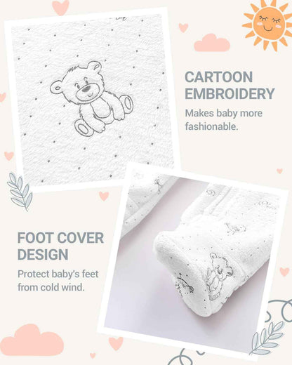 JiAmy Baby Snowsuits with Hood, Baby Jumpsuit Winter Fleece Romper Newborn Boy and Girl One Piece Suit for 0-12 Months