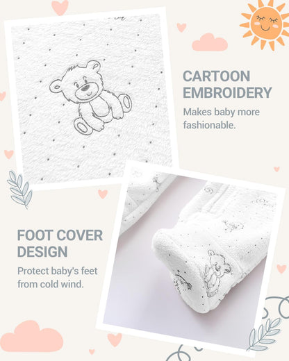 Baby Schneeanzüge mit Kapuze, Baby Overall Winter Fleece Strampler Neugeborenen Junge und Mädchen Einteiler Anzug für 0-12 Monate