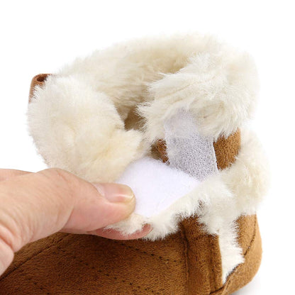 LACOFIA Baby Girls Soft Sole Winter Boots Toddler Warm Fleece Slippers Crawling Shoes