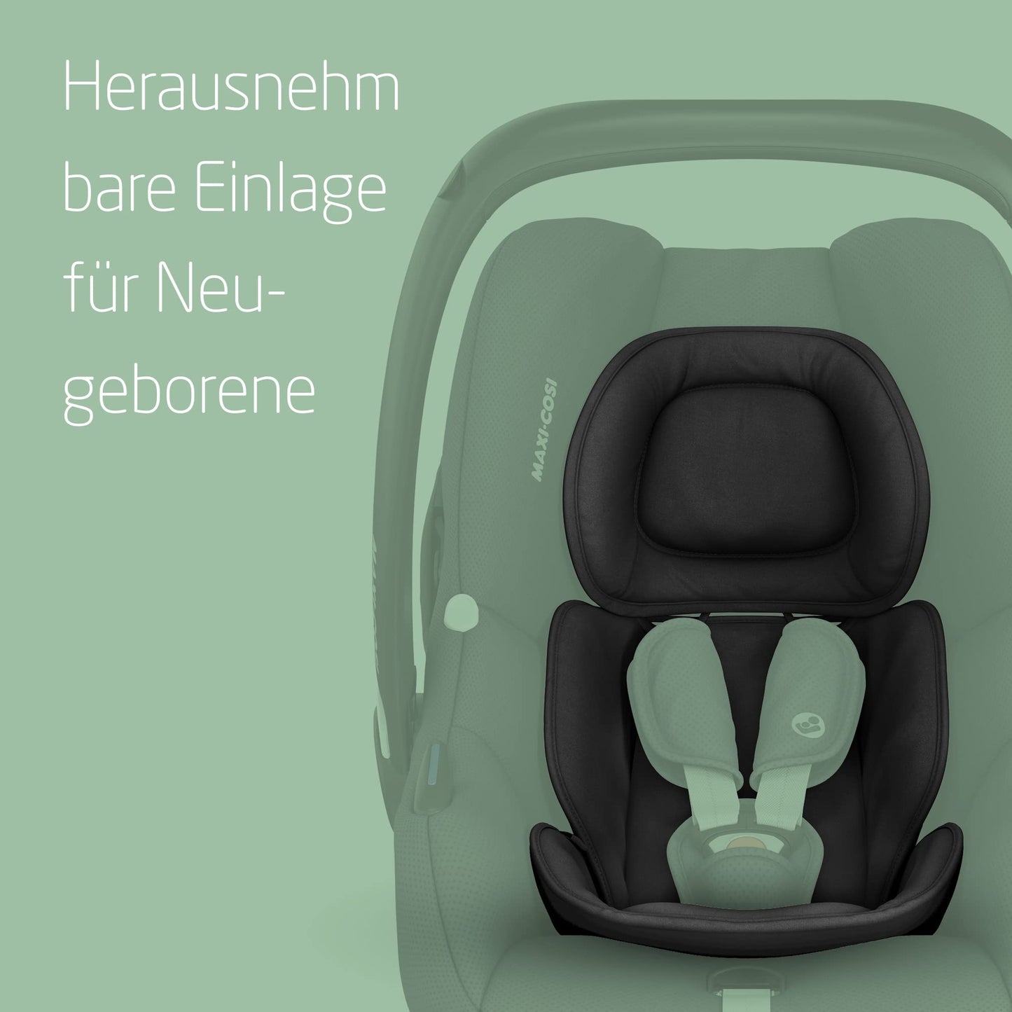 Maxi-Cosi CabrioFix i-Size, Babyschale, 0–12 Monate, max. 12 kg, leichter i-Size Kindersitz (3,2 kg), Sonnenverdeck, gepolsterter Sitz, für viele Maxi-Cosi Kinderwagen, Essential Green - Meloni2