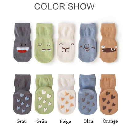 Rutschfeste Socken für Baby Mädchen Jungen 5 Paar Kinder Anti Rutsch Socken Sportsocken Stoppersocken