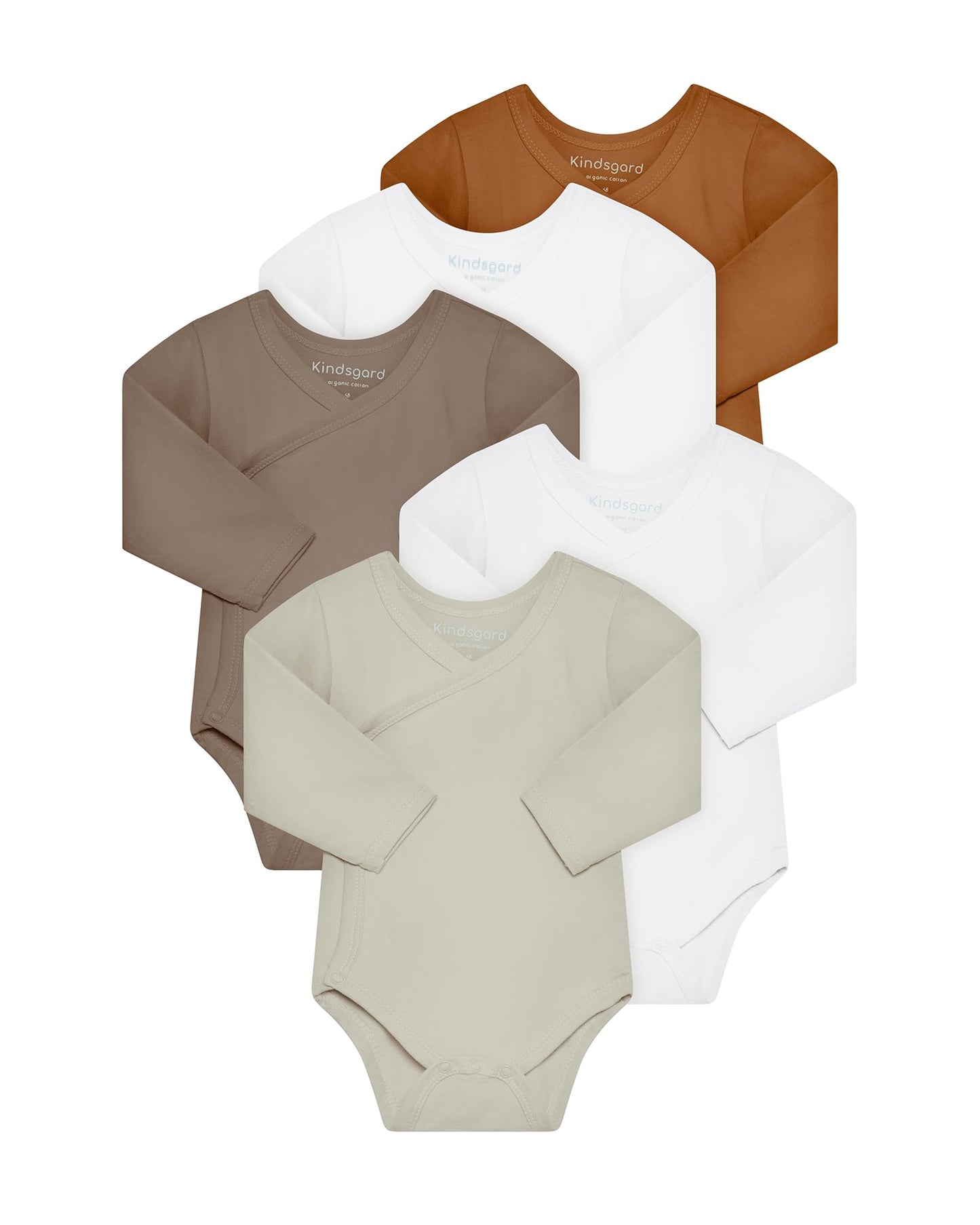Kindsgard Baby Long-Sleeved Wrap Bodysuit Trunder - Soft and High-Quality 100% Organic Cotton
