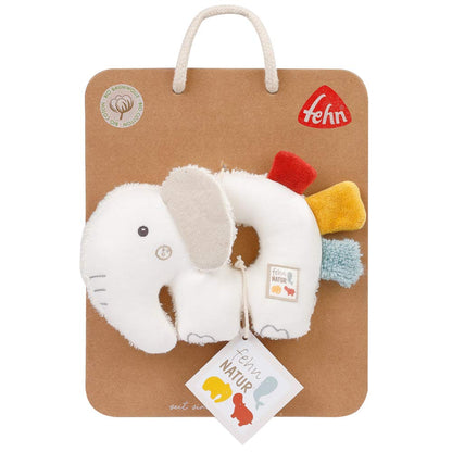 Fehn Baby Ring Greifling Lama - Kuscheltier Babyspielzeug mit Rassel - Motorikspielzeug für das spielerische Lernen - Plüschtier als Einschlafhilfe - Spielzeug für Babys & Kleinkinder ab 0+ Monaten