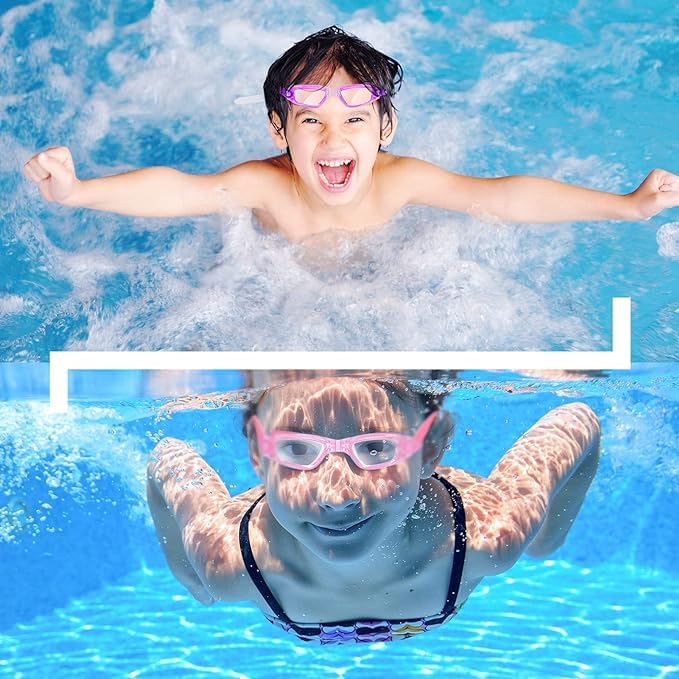 faliring Schwimmbrille Kinder, 2 Stück taucherbrille kinder Junior 3-15 Jahre, Gläsern Wassersport Schwimmbrillen Swimming Goggles Geschenke für Mädchen Jungen