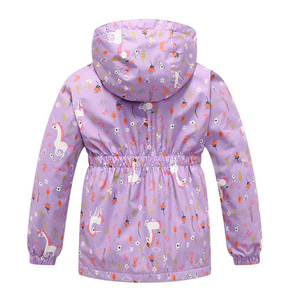 linboo softshell jacket girls' transitional jacket with hood, fleece-lined windbreaker, breathable rain jacket, waterproof outdoor jacket for children 