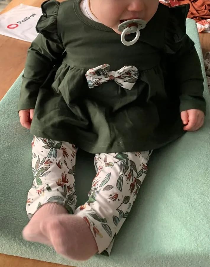 Baby Mädchen Kleidung Langarm Rüschen Tops und Blumen gedruckt Hosen Kleinkind Baby Mädchen Outfits Sets