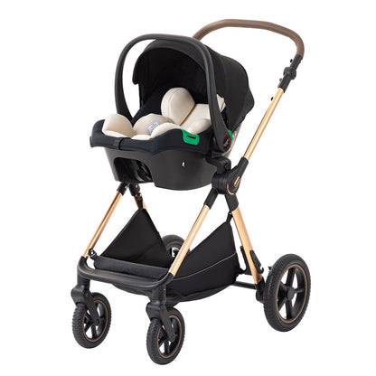 BEBBY 3-in-1 Kinderwagen KombiKinderwagen-Set 2-in-1 Buggy faltbar Luxus Hochlandschaft Neugeborenes Tragbarer Kinderwagen Zusammenklappbarer Kinderwagen Kinderwagen Travel System (D2-DEEPGREY)