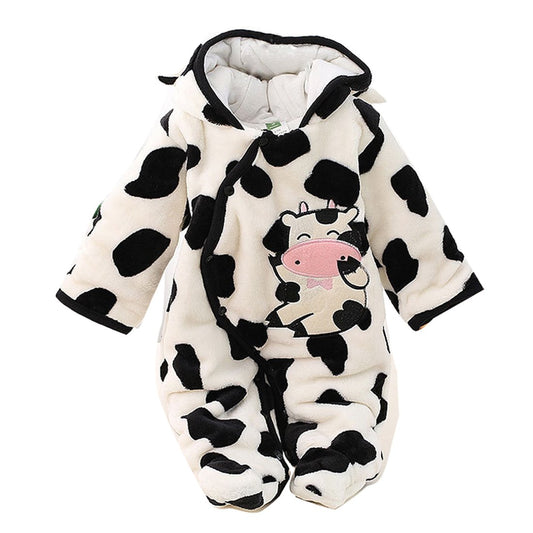 Gaorui Newborn Unisex Baby Winter Jumpsuit with Hood Romper Fleece Onesie All in One Snowsuit Outfits