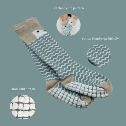 Pack of 6 Baby Toddler ABS Non-Slip Socks Knee-Length Knee Socks Cotton