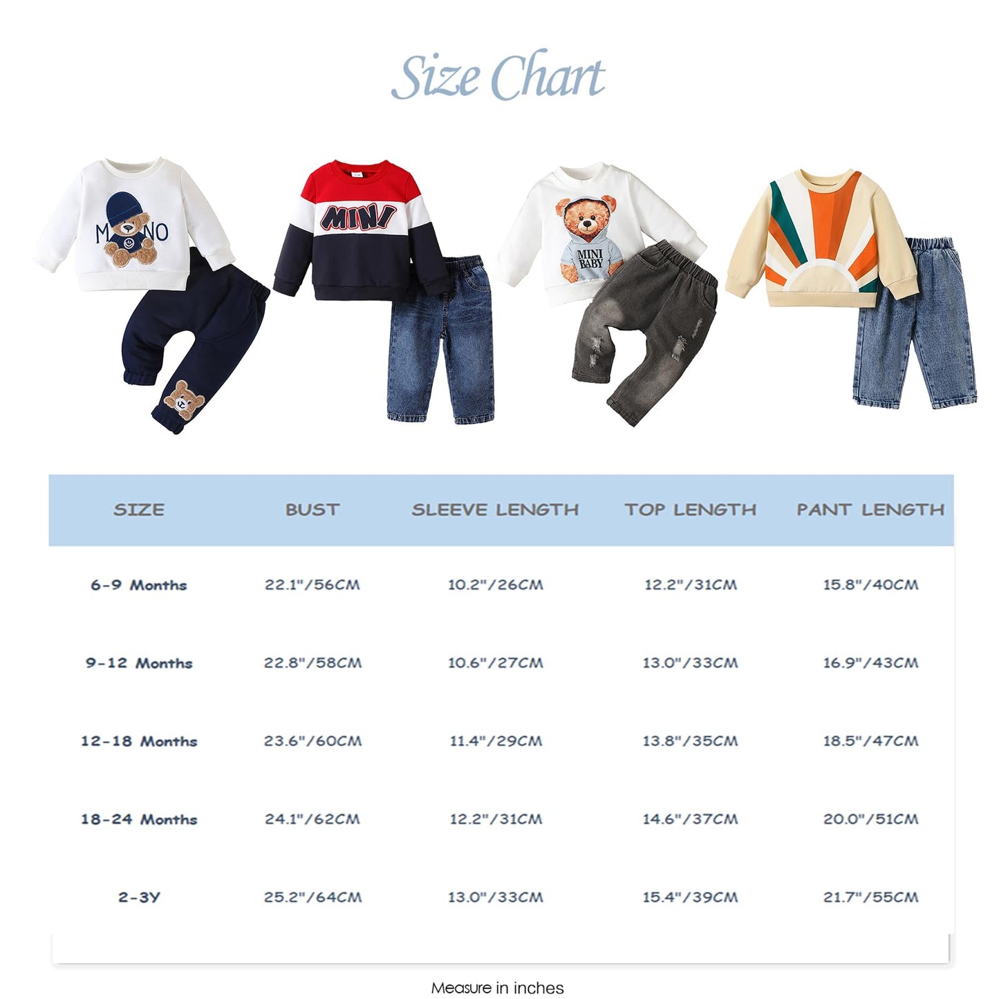 Kleinkind Baby Jungen Kleidung Niedliche Tierdruck Langarm Sweatshirt Tops und Jeans Set Herbst Winter Baby Junge Jeans Casual 2-teiliges Outfit