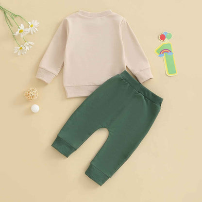 Geagodelia 1st Year Birthday Outfit Baby Boy Clothing Set Long Sleeve Sweatshirt and Trousers Clothing Sets for Boys