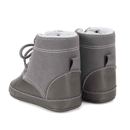 LACOFIA Baby Boys Cowboy Winter Boots Toddler Non-Slip Laces Snow Boots