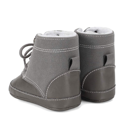 LACOFIA Baby Boys Cowboy Winter Boots Toddler Non-Slip Laces Snow Boots