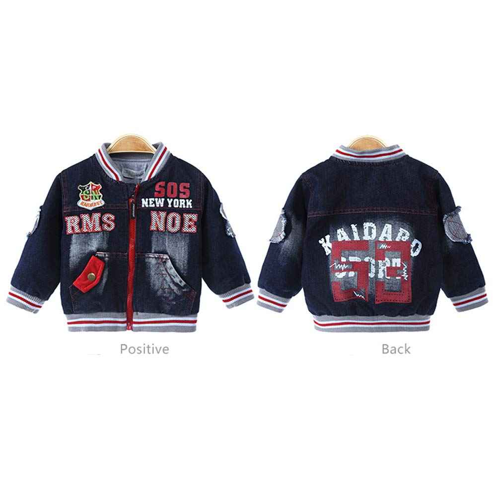 Yao 1T-5T Kleinkind Jungen Kleidung, Herbst Baby Boy 3-teiliges Bekleidungsset, Denim-Weste Baumwolle Hoodies Jeans für Kinder