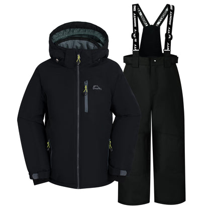 SMONTY SNOWER Boys' Snowsuit with Removable Hood, Ski Suit, Extra Warm, Winter Suit