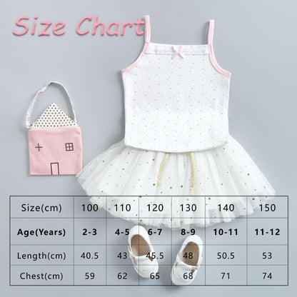 Yintry Bedruckte Unterhemden für Mädchen Baumwollunterhemd/Tanktops für 2-12 Jahre Elastische Cami-Westen 4er-Pack