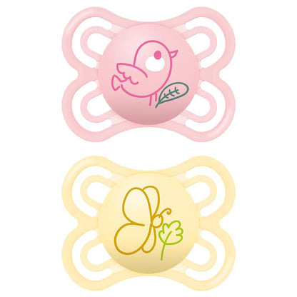 MAM Perfect Day & Night Schnuller | 0-6 Monate | Babyschnuller für Neugeborene | 94% Akzeptanz | beugt Zahnfehlstellungen vor | mit Zahnmedizinern entwickelt| SkinSoft Silikon | Vogel/Fuchs | 4 Stück - Meloni2