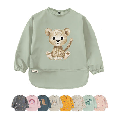 ARTEE Ärmellätzchen beschichtet wasserfest abwischbar Lätzchen mit Ärmeln, Baby, Wasserdichtes Lätzchen, ideal als Geschenk