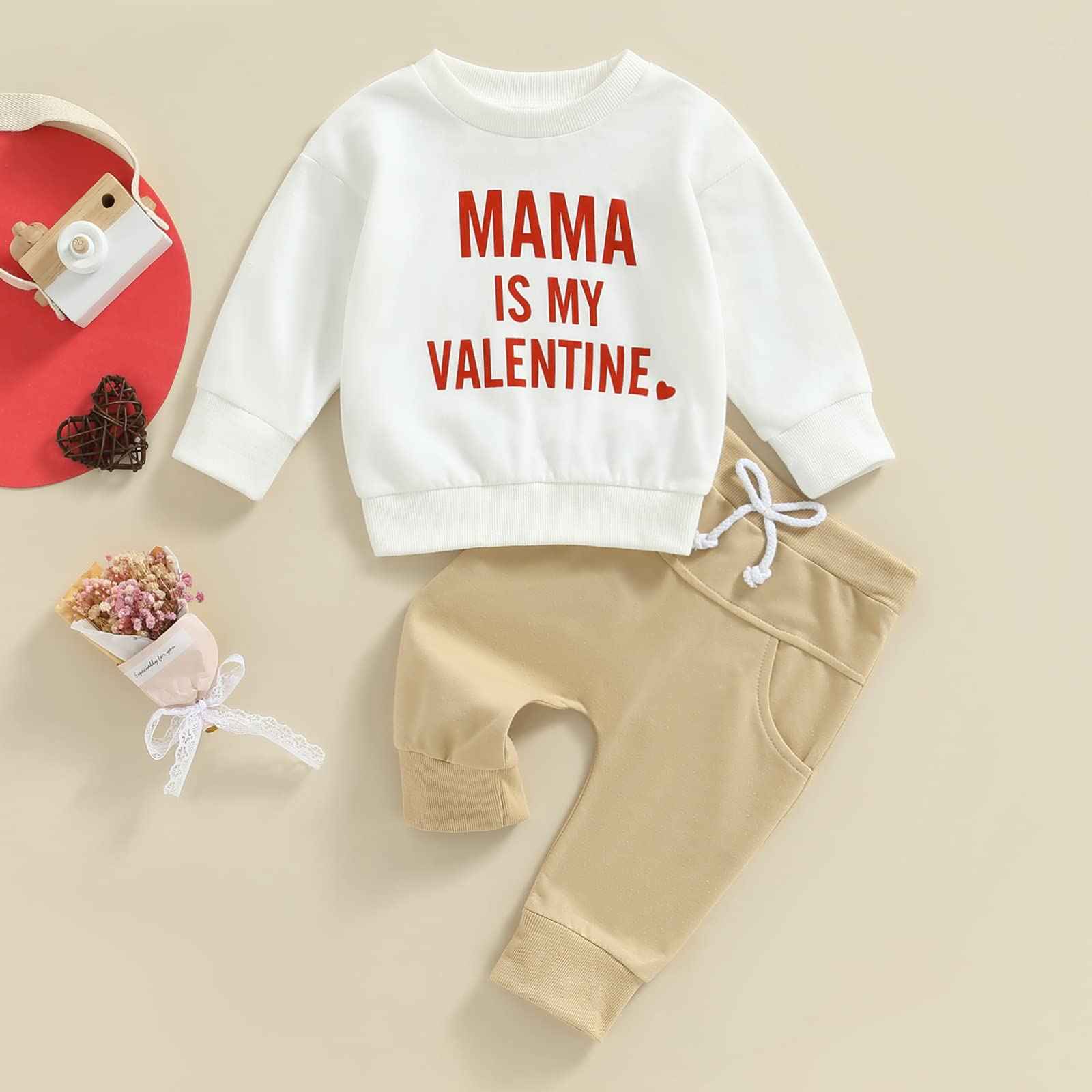 Baby Unisex Christmas 2-Piece Trousers Set Boys Girls Christmas Outfit Long Sleeve Gingerbread Daddy's Girl Letter Print Sweatshirt + Jogging Bottoms Christmas Outfit Set Christmas Streetwear