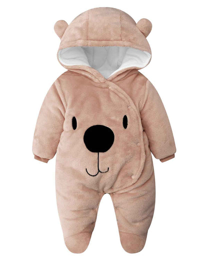 Baby Overall Winter Mit Kapuze Schneeanzug Flanell Strampler Spieler Spielanzug Mit Füße Karikatur Jumpsuit Kleidung 0-3 Monate